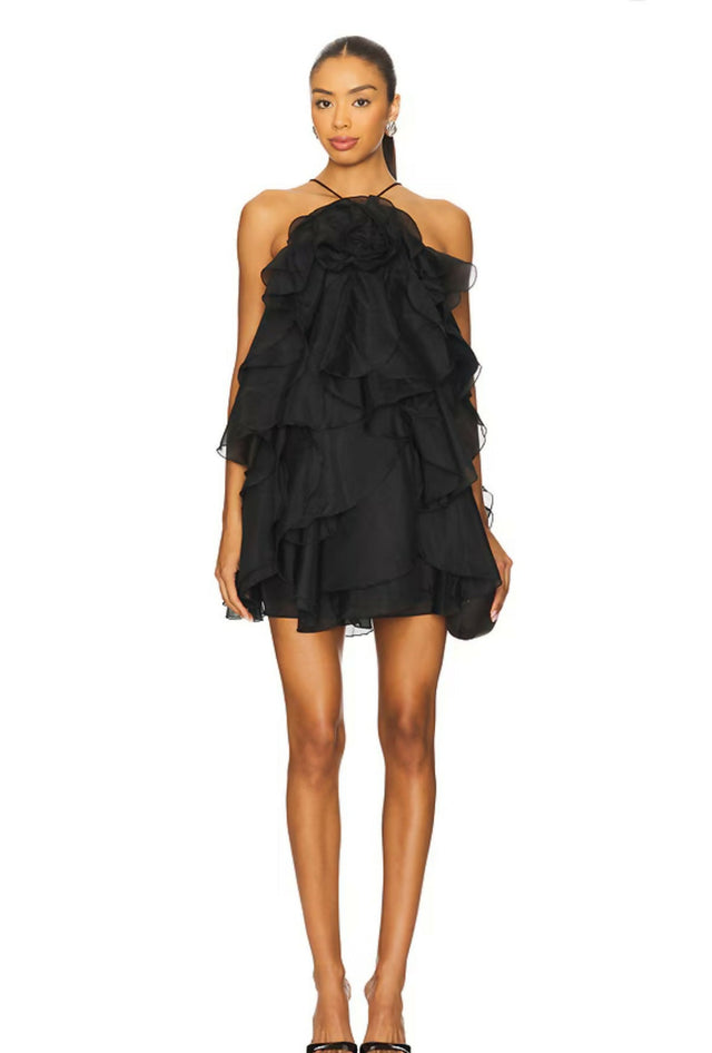 Aje Pandorea Layered Mini Dress Black Size 10 - 10 / Black - Dresses
