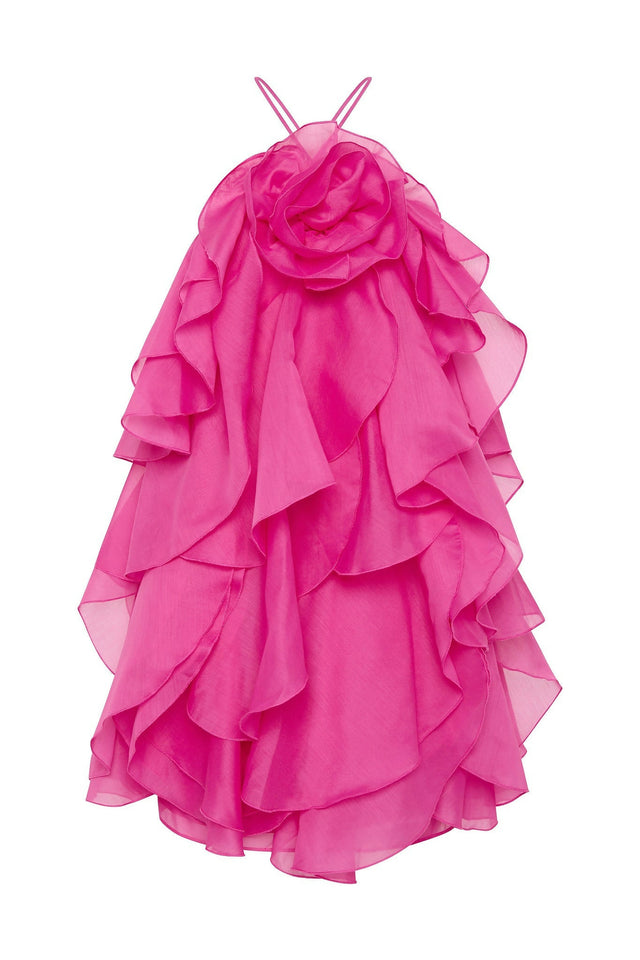 Aje Pandorea Layered Mini Dress - Hot Pink - 10 / Pink - Dresses