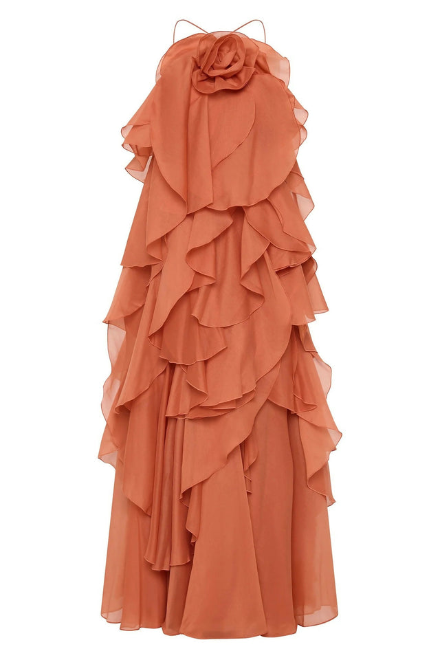 Aje Pandorea Maxi Dress Coral Clay - Dresses