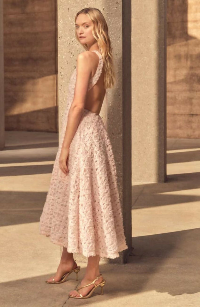 AjeQuintetteBacklessCrochetMidiDressSIDE
