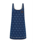 Aje Ratio Logo Denim Mini Dress Blue Print - Dresses