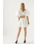 Aje Renee Puffed Sleeve Bead Mini Dress - 10 / White - Dresses