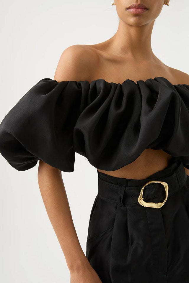 AJE - Aje Riviera Off Shoulder Tube Silk Top & Braided Silk Short Set
