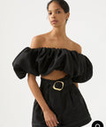 AJE - Aje Riviera Off Shoulder Tube Silk Top & Braided Silk Short Set