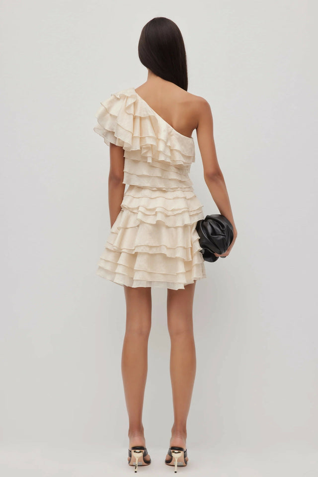 Aje Rosaline Frill Mini Dress - 12 / White - Dresses
