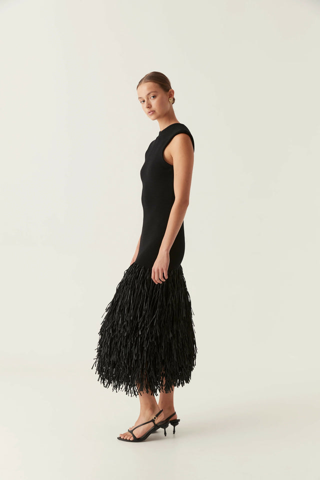 Aje Rushes Raffia Knit Midi Dress Size XXS | Passion For Fashion Aje Rushes Raffia Knit Midi Dress Size XXS | Passion For Fashion