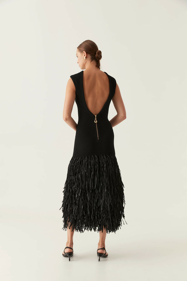 Aje Rushes Raffia Knit Midi Dress Size XXS | Passion For Fashion Aje Rushes Raffia Knit Midi Dress Size XXS | Passion For Fashion