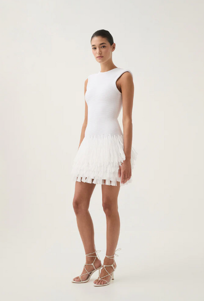aje women's rushes raffia knit mini dress Rushes Raffia Knit Mini Dress-DEEP FUSCHIA / XXS
