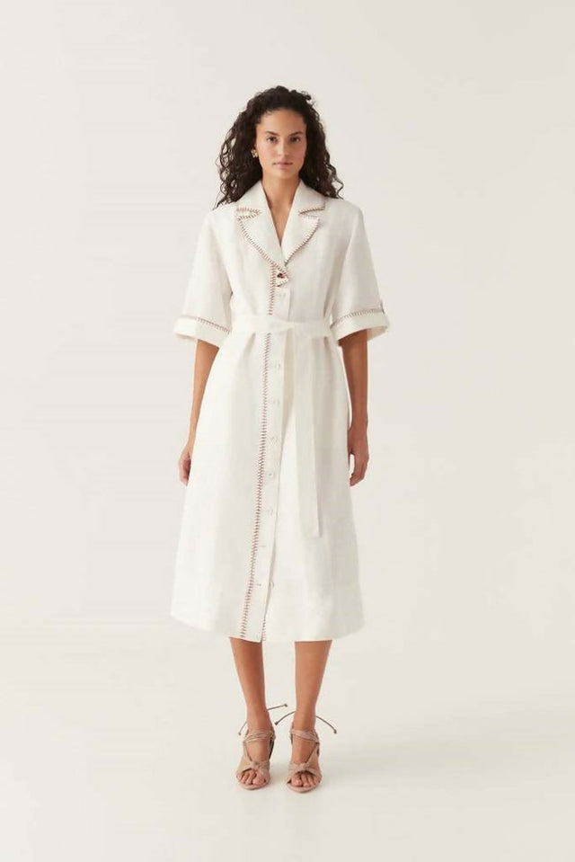 AjeSahiraBarbstitchMidiDressFRONTVIEW