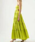Aje Satare Maxi Dress in Chartreuse Green - 14 / Yellow - Dresses