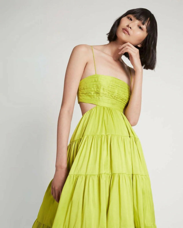 Aje Satare Maxi Dress in Chartreuse Green - 14 / Yellow - Dresses