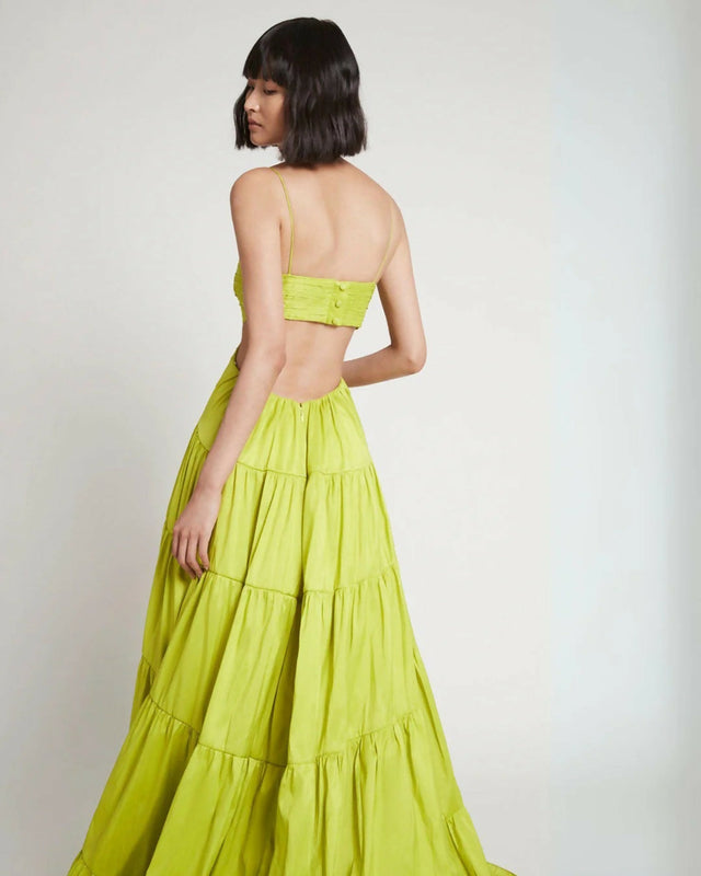 Aje Satare Maxi Dress in Chartreuse Green - 14 / Yellow - Dresses