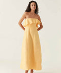 Aje Shallows Strapless Gown Yellow Size 8 10 & 12 - Dresses