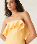Aje Shallows Strapless Gown Yellow Size 8 10 & 12 - Dresses
