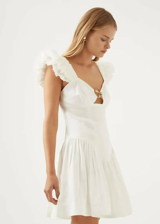 Aje Simone Dress White - 6 / White - Dresses