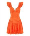 Aje Simone Frill Mini Dress - 8 / Orange - Dresses