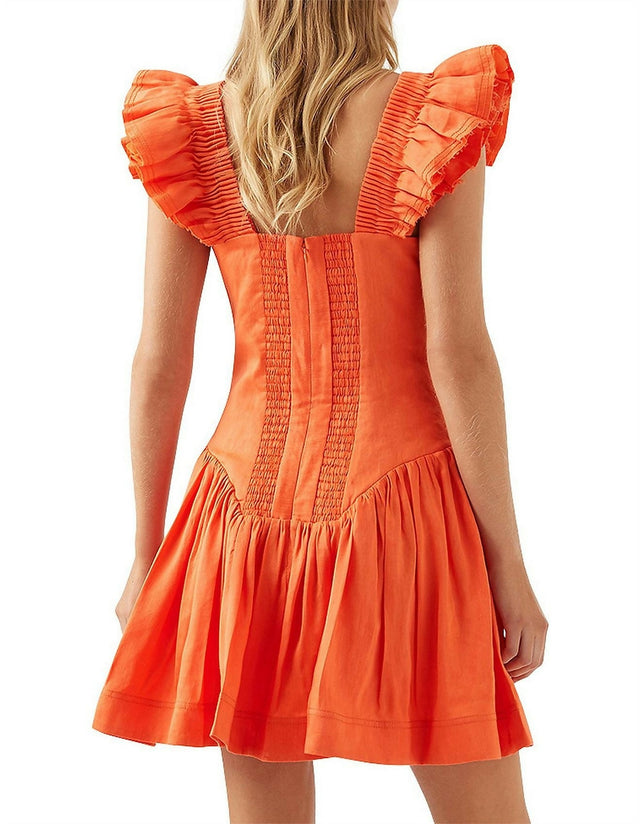 aje simone dress Aje Simone Frill Mini Dress