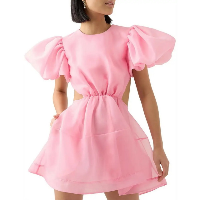 Aje Simplicity Cut Out Mini Dress - 8 / Pink - Dresses