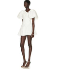 Aje Siren Drawstring Mini Dress - 8 / White - Dresses