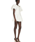 Aje Siren Drawstring Mini Dress - 8 / White - Dresses