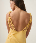 Aje Soulful Pom Pom Midi Dress Soft Yellow Size 10 - 10 / Yellow - Dresses