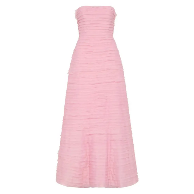 aje pink soundscape maxi dress Aje Soundscape Maxi Dress in Chalk Pink Passion
