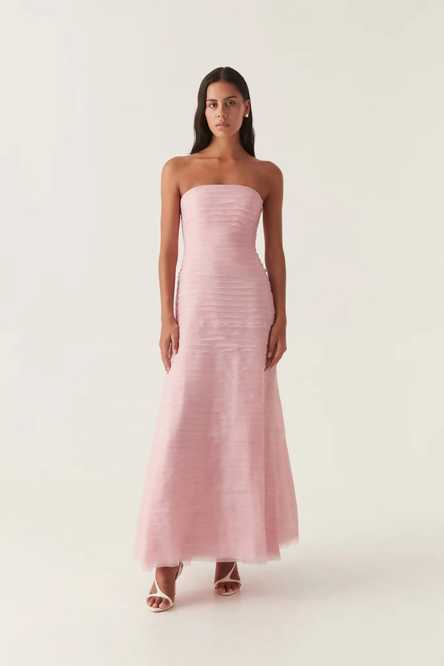 Aje Soundscape Maxi Dress Size 8 Chalk Pink - Dresses