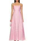 Aje Soundscape Strapless Ruffled Maxi Dress Size 14 - 14 / Pink - Dresses