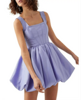 Aje Suzette Bubble Mini Dress In Cool Lavender & Bon Bon Pink - Dresses