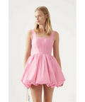 Aje Suzette Bubble Mini Dress In Cool Lavender & Bon Bon Pink - Dresses