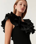 Aje Transcendent Ruffle Midi - 12 / Black - Dresses