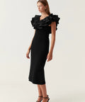 Aje Transcendent Ruffle Midi - 12 / Black - Dresses