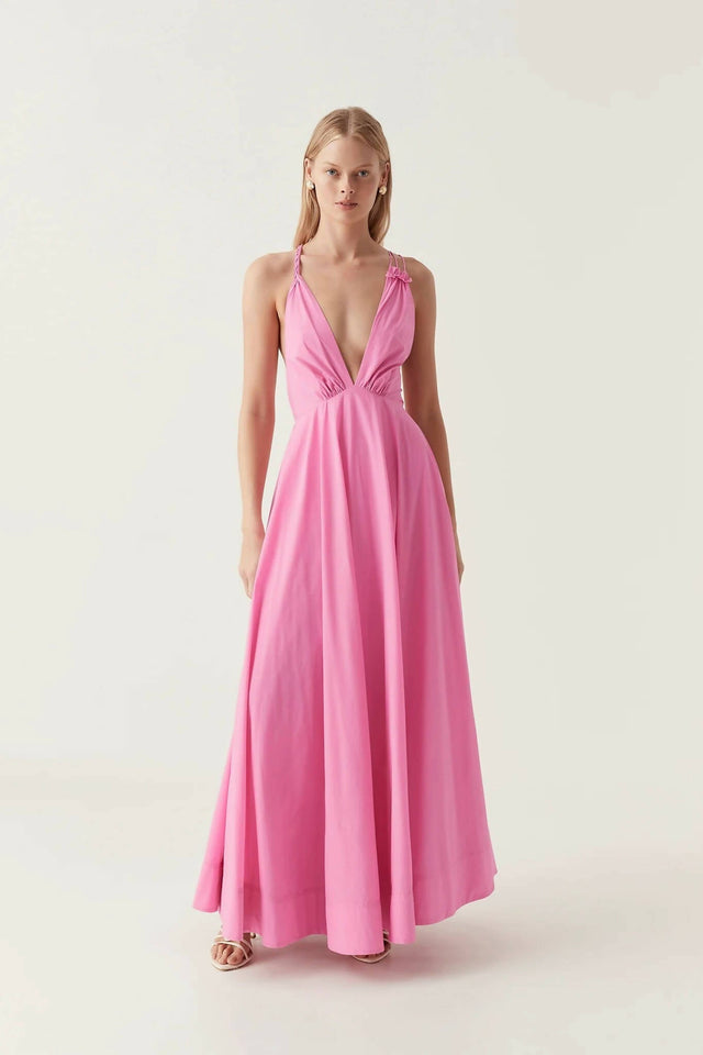 Aje Vellum Maxi Dress in Cerise Pink Size 10 | Passion For Fashion Aje Vellum Maxi Dress in Cerise Pink Size 10 | Passion For Fashion