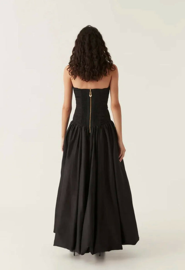 Aje Violette Bubble Hem Maxi Dress Black - Dresses