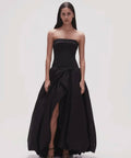 Aje Violette Bubble Hem Maxi Dress Black - Dresses
