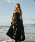Aje Violette Bubble Hem Maxi Dress Black - Dresses