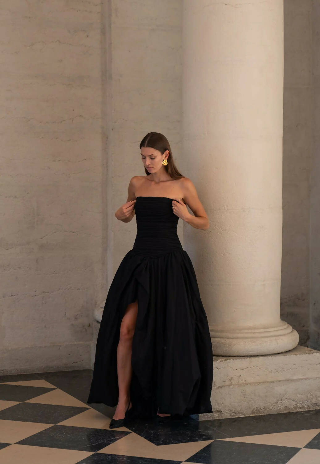 Curated Collection - Aje Violette Bubble Hem Maxi Dress in Black