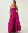Aje Violette Bubble Hem Maxi Dress in Deep Magenta Size 6 - 6 / Pink - Dresses