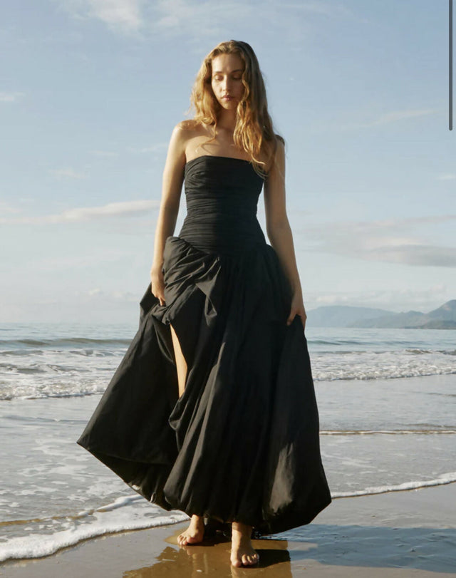 Aje Violette Bubble Hem Midi Black - Dresses