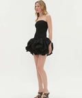 AJE Violette Bubble Hem Mini Dress - 10 / Black - Dresses