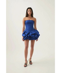 Aje Violette Bubble Hem Mini Dress Cobalt Size 8 - 8 / Blue - Dresses