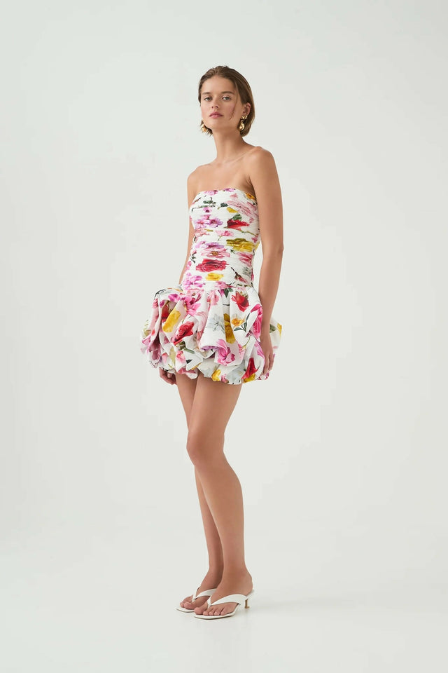 AJE Violette Bubble Hem Mini Dress - Floral - 6 / Floral - Dresses