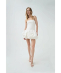 Aje Violette Bubble Hem Mini Dress White Size 6 - 6 / White - Dresses