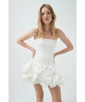 Aje Violette Bubble Hem Mini Dress White Size 6 - 6 / White - Dresses