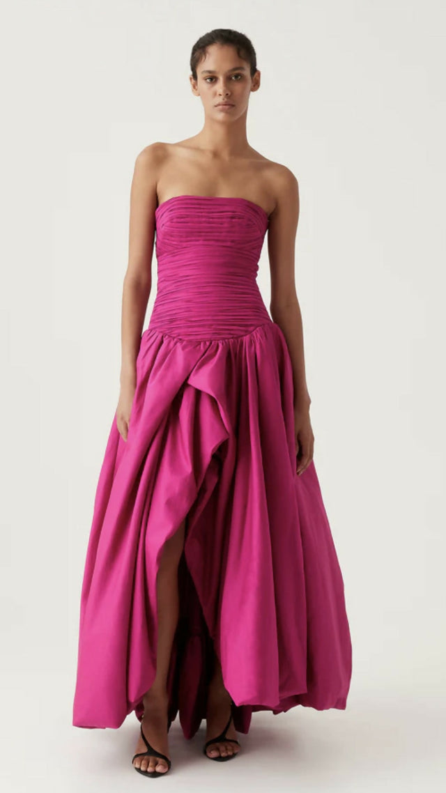 Aje Violette Bubble Maxi Dress in Deep Magenta Sz 6 - Pink / 6 - Dresses