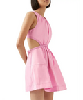 Aje Voyage Braided Cut Out Mini Dress - 8 / Pink - Dresses