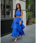 Aje Wave Cut Out Ring Midi - 6 / Blue - Dresses