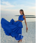 Aje Wave Cut Out Ring Midi - 6 / Blue - Dresses