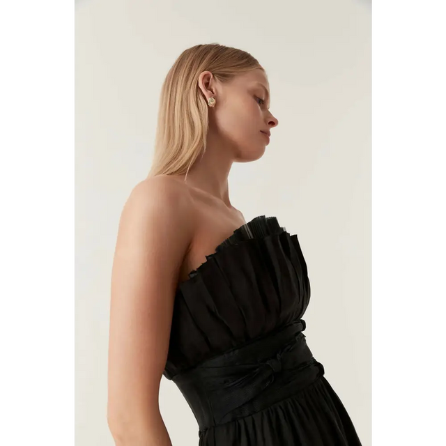 Aje Whisper Knot Waist Midi Dress Black Size 8 - 8 / Black - Dresses