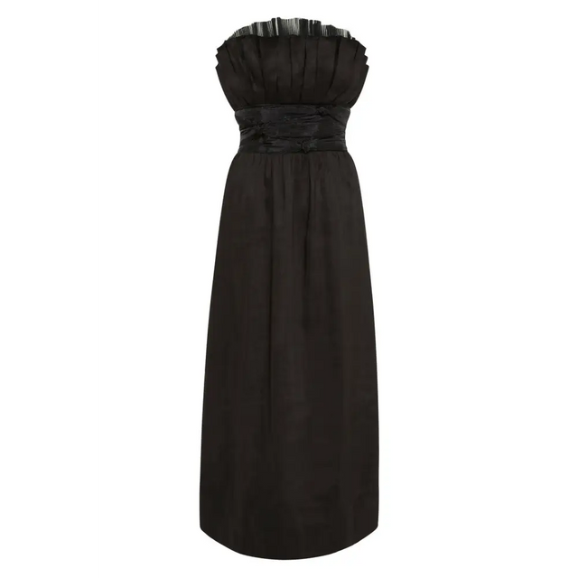 Aje Whisper Knot Waist Midi Dress Black Size 8 - 8 / Black - Dresses